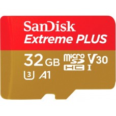 Карта памяти microSDHC, 32Gb, SanDisk Extreme Plus, SD адаптер (SDSQXBG-032G-GN6MA)