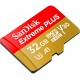 Карта памяти microSDHC, 32Gb, SanDisk Extreme Plus, SD адаптер (SDSQXBG-032G-GN6MA)