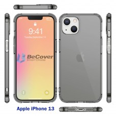 Бампер для Apple iPhone 13, BeCover, Anti-Shock, Grey (707346)