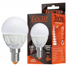 Лампа светодиодная E14, 5 Вт, 4000K, G45, Tecro, 470 Лм, 220V (PRO-G45-5W-4K-E14)