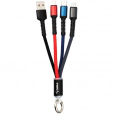 Кабель USB - Lightning + micro USB + Type C 0.2 м Gelius 