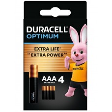 Батарейка AAA (LR03), щелочная, Duracell Optimum, 4 шт, 1.5V, Blister