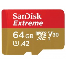 Карта пам'яті microSDXC, 64Gb, SanDisk Extreme, без адаптера (SDSQXAH-064G-GN6MN)