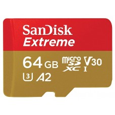 Карта памяти microSDXC, 64Gb, SanDisk Extreme, SD адаптер (SDSQXAH-064G-GN6MA)