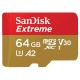 Карта памяти microSDXC, 64Gb, SanDisk Extreme, SD адаптер (SDSQXAH-064G-GN6MA)