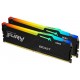 Пам'ять 8Gb x 2 (16Gb Kit) DDR5, 5200 MHz, Kingston Fury Beast RGB, Black (KF552C36BBEAK2-16)