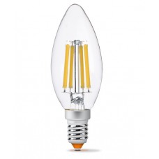 Лампа светодиодная E14, 6 Вт, 3000K, C37, Videx Filament, 880 Лм, 220V (VL-C37F-06143)