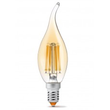 Лампа светодиодная E14, 6 Вт, 2200K, C37, Videx Filament, 750 Лм, 220V (VL-C37FtA-06142)