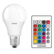 Лампа світлодіодна E27, 9 Вт, 2700K, A60, Osram RGB, 806 Лм, 220V, пульт ДК (4058075430754)
