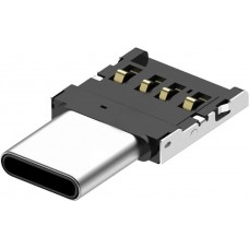 Перехідник USB 2.0 (F) - Type-C (M), Black, Lapara, компактний