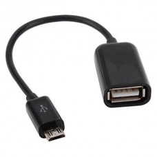 Перехідник USB 2.0 (F) - microUSB (M), Black, Lapara, 16 см