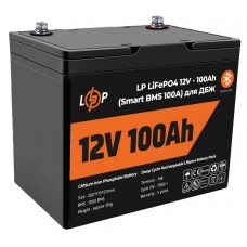 Батарея для ДБЖ 12В 100Ач LogicPower LP LiFePO4 для ДБЖ 12V (12,8V) - 100 Ah (1280Wh) (Smart BMS 100А) с BT пластик