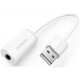 Звукова карта USB 2.0, Ugreen, White, на дроті (US206/30712)
