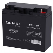Батарея для ДБЖ 12В 18Ач Gemix GB1218 Black, 181х77х167 мм AGM