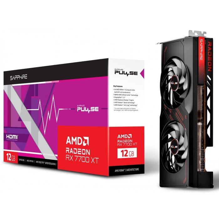 Відеокарта Radeon RX 7700 XT, Sapphire, PULSE, 12Gb GDDR6 (11335-04-20G)