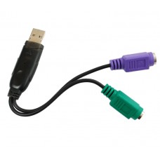 Перехідник USB - 2xPS/2, Dynamode, Black, 15 см (USB to PS/2)