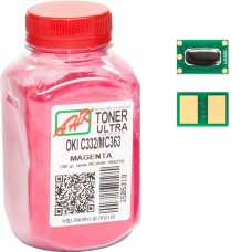 Тонер + чип OKI C332, MC363, Magenta, 100 г, AHK (1505323)