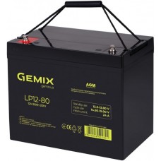 Батарея для ДБЖ 12В 80Ач Gemix, LP12-80, AGM, ШхДхВ 215х168х260