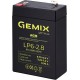 Батарея для ДБЖ 6В 2.8Ач Gemix LP6-2.8, AGM, 67х35х100 мм