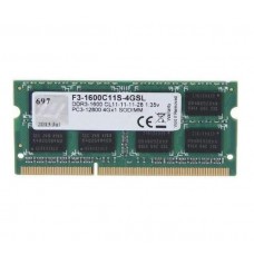 Пам'ять SO-DIMM, DDR3, 4Gb, 1600 MHz, G.Skill, 1.35V (F3-1600C11S-4GSL)