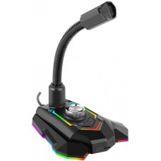 Микрофон Marvo MIC-05 микрофон на подставке, Multi-LED USB, подсветка радуга, длина кабеля 1,5 м