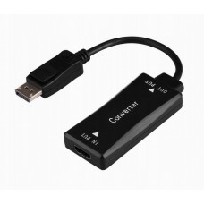 Адаптер DisplayPort (M) - HDMI (F), Cablexpert, Black, 15 см (A-HDMIF30-DPM-01)