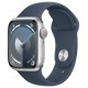 Смарт-часы Apple Watch Series 9 GPS (A2978), 41 мм, Silver, Storm Blue Sport Band (M/L) (MR913QP/A)