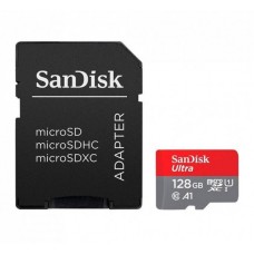 Карта памяти microSDXC, 128Gb, SanDisk Ultra, SD адаптер (SDSQUAB-128G-GN6MA)