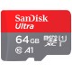 Карта памяти microSDXC, 64Gb, SanDisk Ultra, SD адаптер (SDSQUAB-064G-GN6MA)