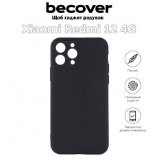Накладка силиконовая для смартфона Xiaomi Redmi 12 4G, BeCover, Black