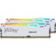Пам'ять 32Gb x 2 (64Gb Kit) DDR5, 5200 MHz, Kingston Fury Beast RGB, White (KF552C40BWAK2-64)