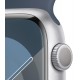 Смарт-часы Apple Watch Series 9 GPS (A2980), 45 мм, Silver, Storm Blue Sport Band (S/M) (MR9D3QP/A)