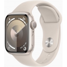 Смарт-часы Apple Watch Series 9 GPS (A2978), 41 мм, Starlight, Starlight Sport Band (M/L)(MR8U3QP/A)