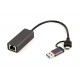 Сетевой адаптер USB 3.1 / Type-C - Ethernet, 10/1000 Мбит/с, Grey, Cablexpert (A-USB3AC-LAN-01)