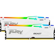 Пам'ять 16Gb x 2 (32Gb Kit) DDR5, 5600 MHz, Kingston Fury Beast RGB, White (KF556C40BWAK2-32)