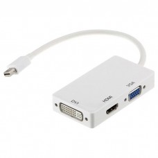 Адаптер Mini DP (F) - DVI-VGA-HDMI, PowerPlant, White (CA910946)