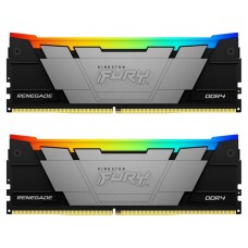 Пам'ять 8Gb x 2 (16Gb Kit) DDR4, 3600 MHz, Kingston Fury Renegade RGB, Black (KF436C16RB2AK2/16)