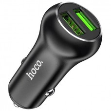 Автомобильное зарядное устройство Hoco Z37 Sharp Speed, Black, 2xUSB, 36W, QC3.0