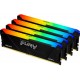 Пам'ять 32Gb x 4 (128Gb Kit) DDR4, 3600 MHz, Kingston Fury Beast RGB, Black (KF436C18BB2AK4/128)
