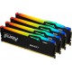 Память 32Gb x 4 (128Gb Kit) DDR5, 5200 MHz, Kingston Fury Beast RGB, Black (KF552C40BBAK4-128)