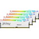 Пам'ять 32Gb x 4 (128Gb Kit) DDR5, 5200 MHz, Kingston Fury Beast RGB, White (KF552C40BWAK4-128)