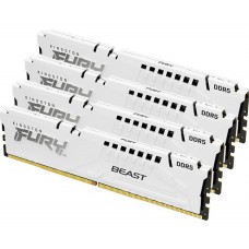 Пам'ять 32Gb x 4 (128Gb Kit) DDR5, 5200 MHz, Kingston Fury Beast, White (KF552C40BWK4-128)