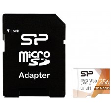Карта памяти microSDXC, 256Gb, Silicon Power Superior Pro, SD адаптер (SP256GBSTXDU3V20AB)