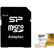Карта памяти microSDXC, 512Gb, Silicon Power Superior Pro, SD адаптер (SP512GBSTXDU3V20AB)