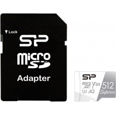 Карта пам'яті microSDXC, 512Gb, Silicon Power Superior, SD адаптер (SP512GBSTXDA2V20SP)