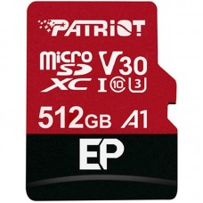 Карта памяти microSDXC, 512Gb, Patriot EP, SD адаптер (PEF512GEP31MCX)