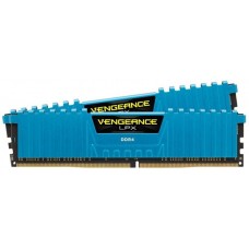 Пам'ять 8Gb x 2 (16Gb Kit) DDR4, 3000 MHz, Corsair Vengeance LPX, Blue (CMK16GX4M2B3000C15B)