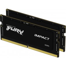 Память SO-DIMM, DDR5, 16Gb x 2 (32Gb Kit), 6400 MHz, Kingston Fury Impact (KF564S38IBK2-32)