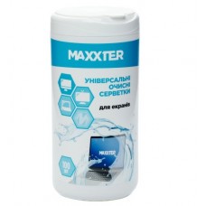 Серветки чистячі Maxxter для екранів, вологі, туба, 100 шт (CW-SCR100-01)
