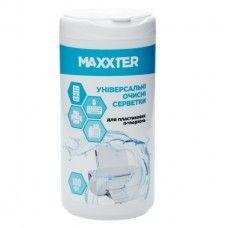 Серветки чистячі Maxxter для пластикових поверхонь, вологі, туба, 100 шт (CW-PL100-01)